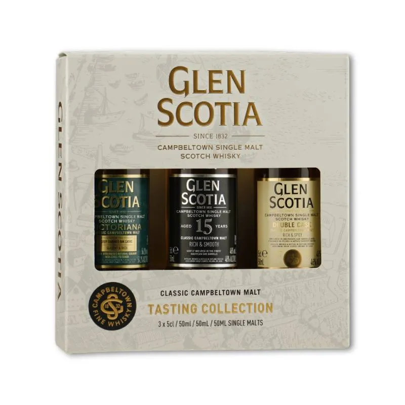 [5016840810049] GLEN SCOTIA Giftpack double cask / 15YO / Victoriana 3x5cl