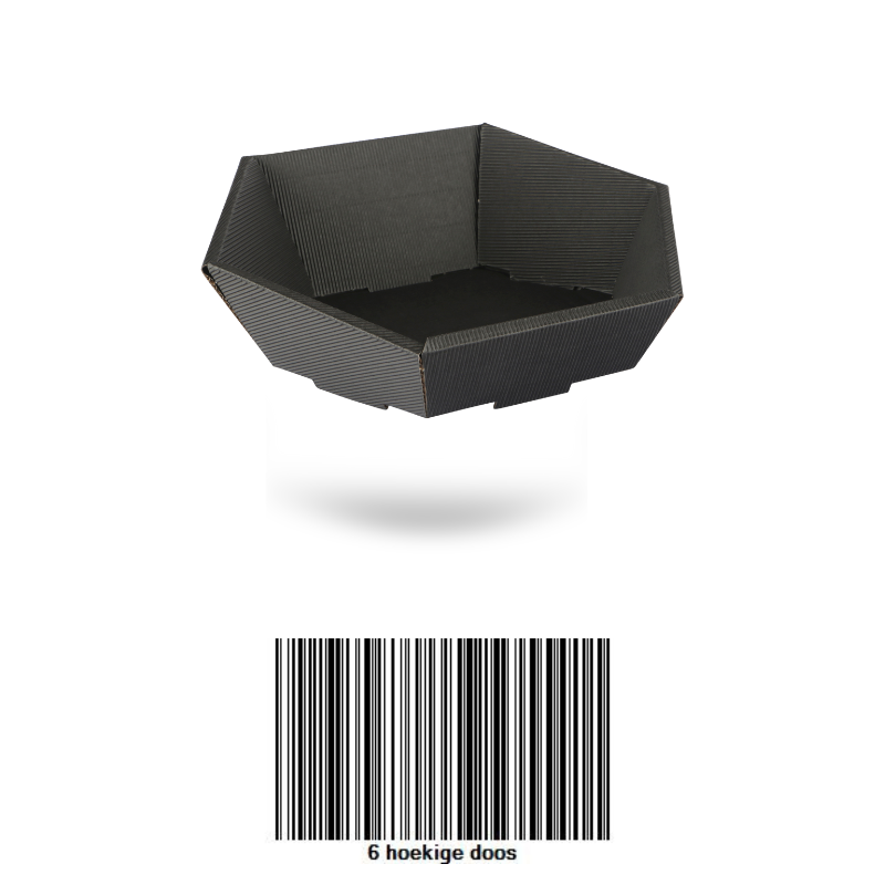 Schaal 6 hoekig zwart Cadeauverpakking